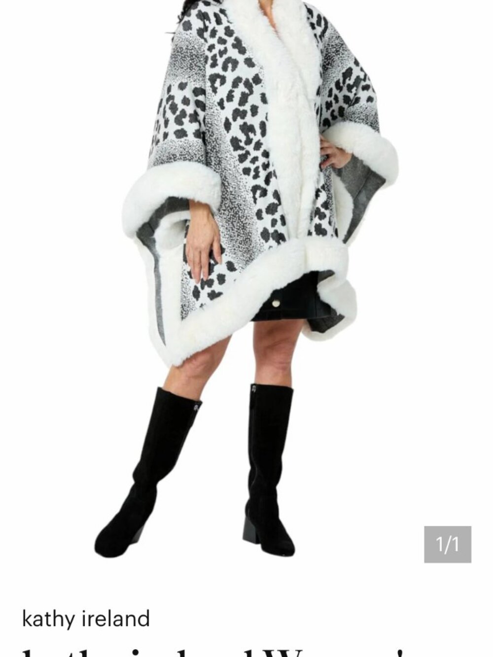 Kathy Ireland Safari Skies Animal Print Cape - XL NWT
